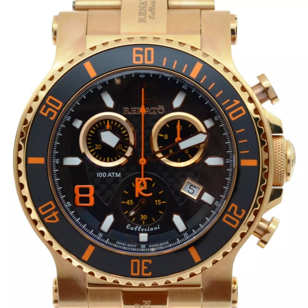 Renato 49.5mm Men's Calleziani Gold Tone Watch w/ ETA G10.711 Limited to 225!